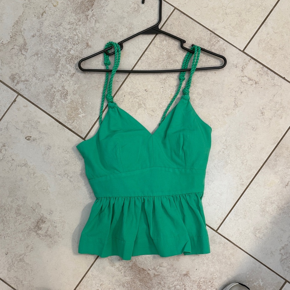NWOT Lilly Pulitzer Vibrant Green Peplum Tank Top